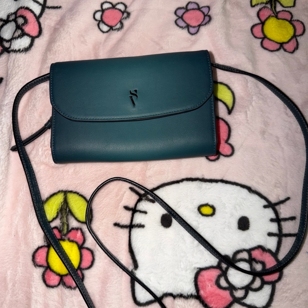 Teal Crossbody Bag with Logo Accent - Women Bags